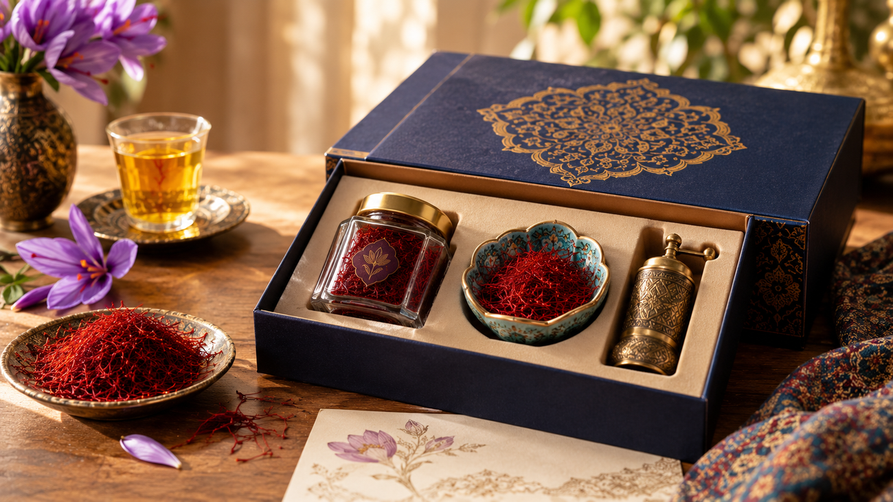 Luxury Saffron Gift Box Still Life